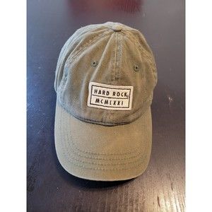 Hard Rock Cafe Punta Cana  MCMLXX1 Khaki Green Baseball Cap Hat Leather Strap